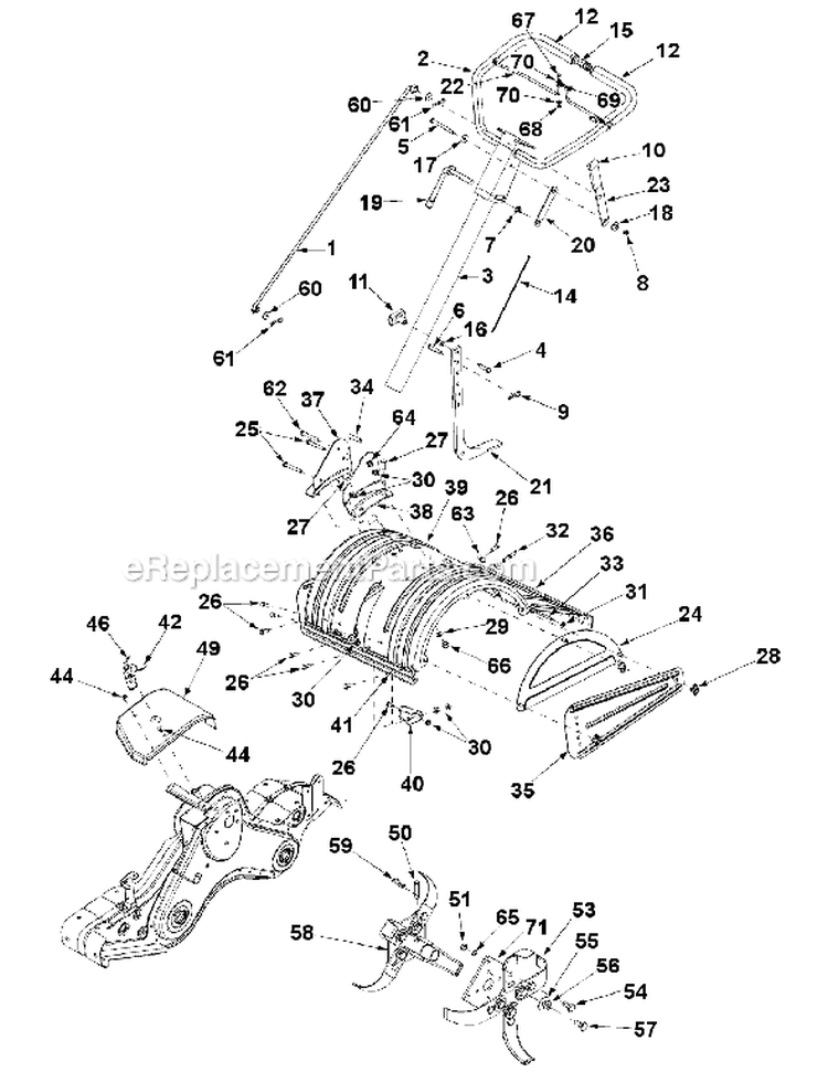 Page B Diagram and Parts List for 21AB453J701 2006 Yard Man Tiller